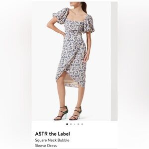 ASTR the Label square neck bubble sleeve dress, size medium